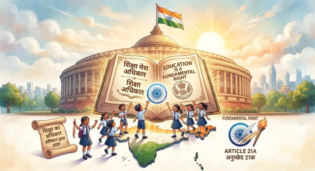 Symbolic representation of education as a fundamental right for every child.